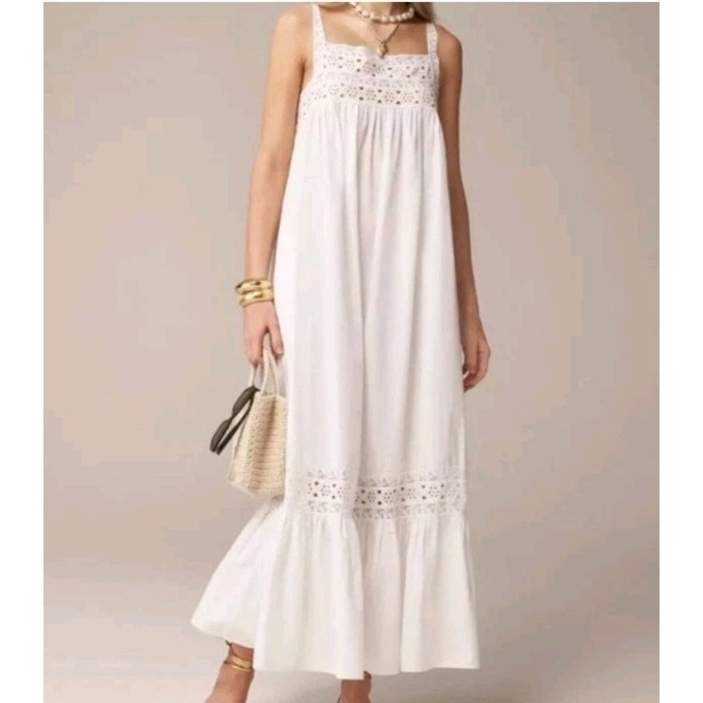 J. Crew Factory White Eyelet Maxi Dress